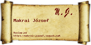 Makrai József névjegykártya